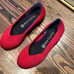 Rothy's Red Rounded Toe Ballet Flats Size 7.5.